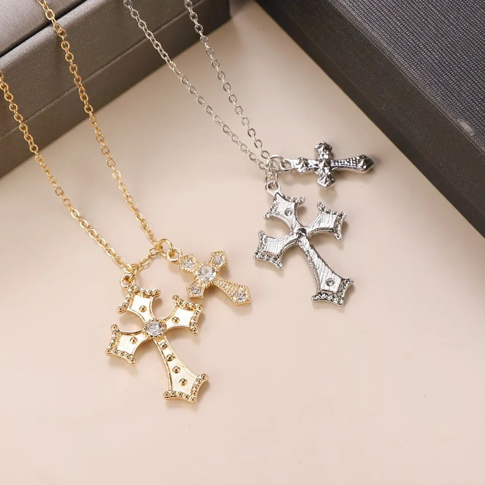 Cross Pendant Necklace Couple Jewelry Halloween Choker