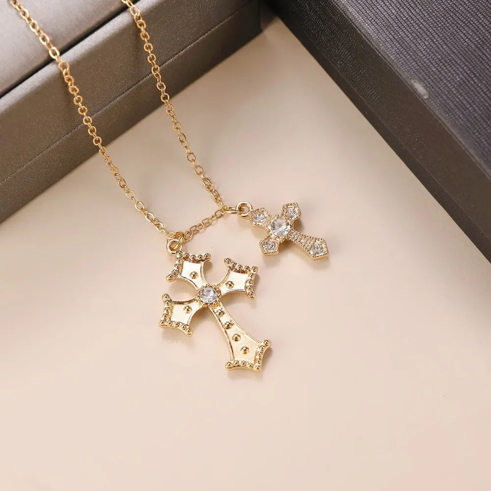 Cross Pendant Necklace Couple Jewelry Halloween Choker