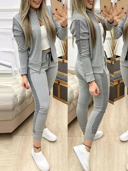 2025 Women Two Piece Set Outfits Autumn Women'S Tracksuit Zipper Top and Pants Casual Sport Suit Winter 2 Piece Woman Sets
