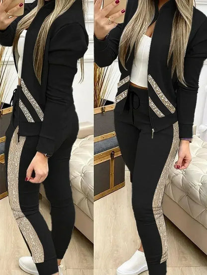 2025 Women Two Piece Set Outfits Autumn Women'S Tracksuit Zipper Top and Pants Casual Sport Suit Winter 2 Piece Woman Sets