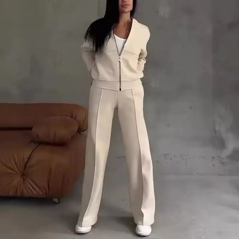 Omniarch Spring Women’s Loose Tracksuit – 2-Piece Set (Sweatshirt + Pants)