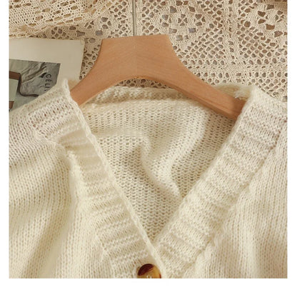 Omniarch Women’s Flower Knit Cardigan Colorful Autumn Crop Sweater