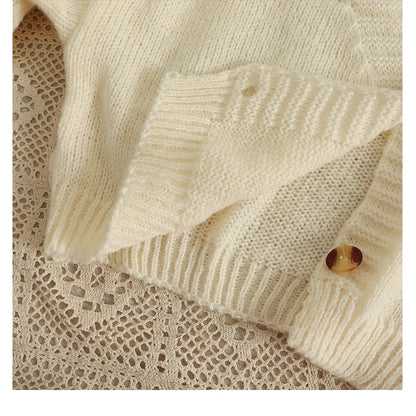 Omniarch Women’s Flower Knit Cardigan Colorful Autumn Crop Sweater