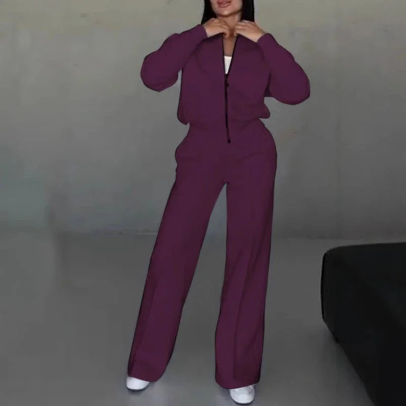 Omniarch Spring Women’s Loose Tracksuit – 2-Piece Set (Sweatshirt + Pants)