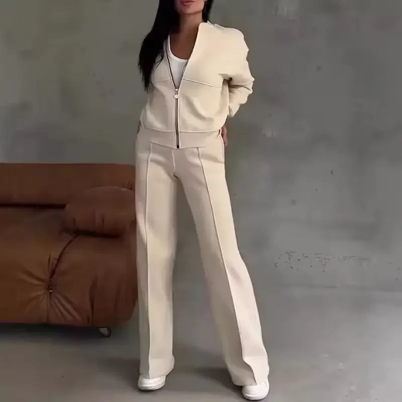 Omniarch Spring Women’s Loose Tracksuit – 2-Piece Set (Sweatshirt + Pants)