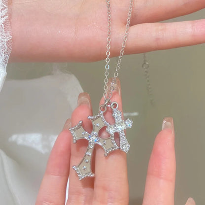 Cross Pendant Necklace Couple Jewelry Halloween Choker