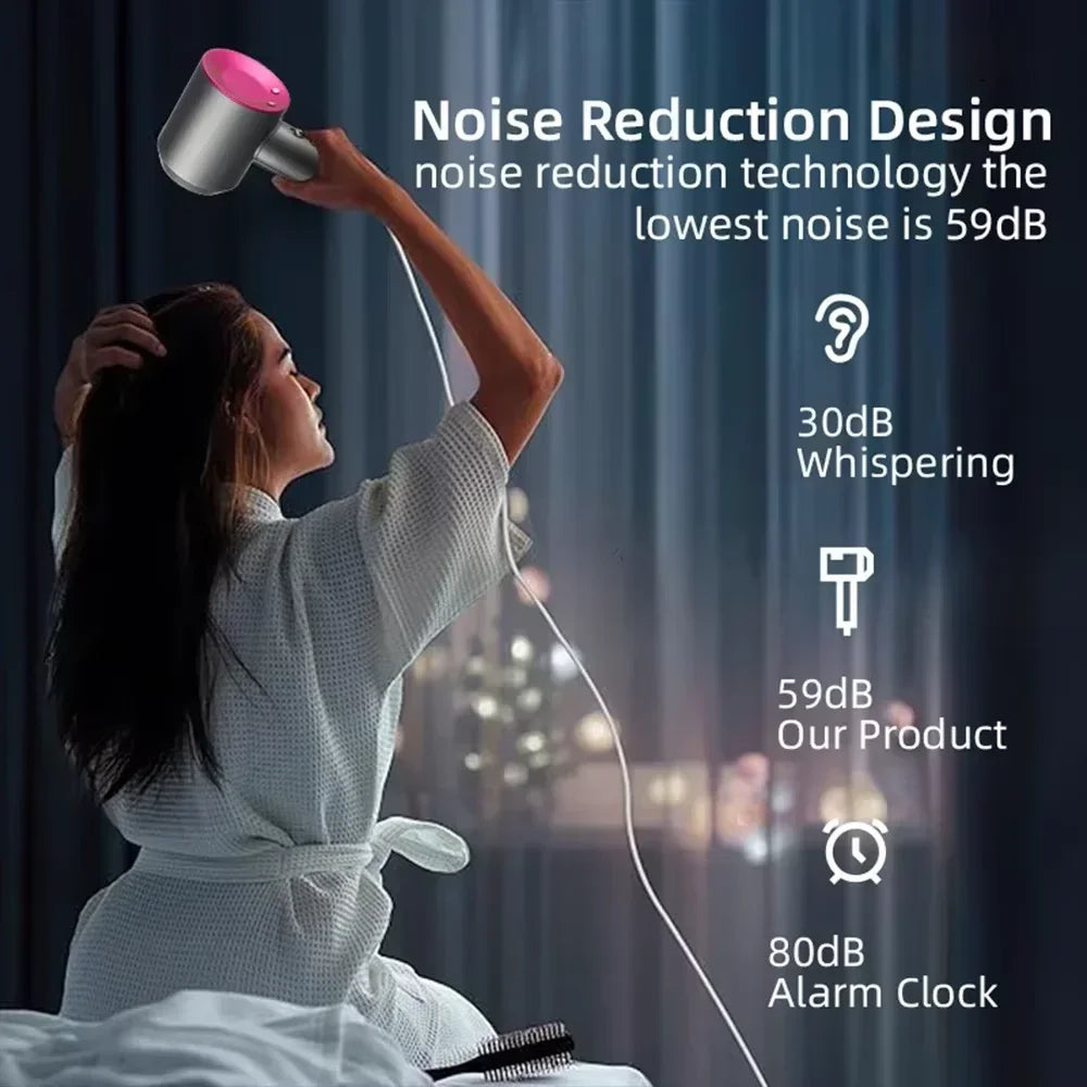 Professional High-speed Negative Ion Hair Dryer 5 Accessories 1600W Constant Temperature Care Fast Drying Electric Hair Dryer