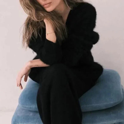 Omniarch Women’s V-Neck Cardigan Oversized Knit Sweater