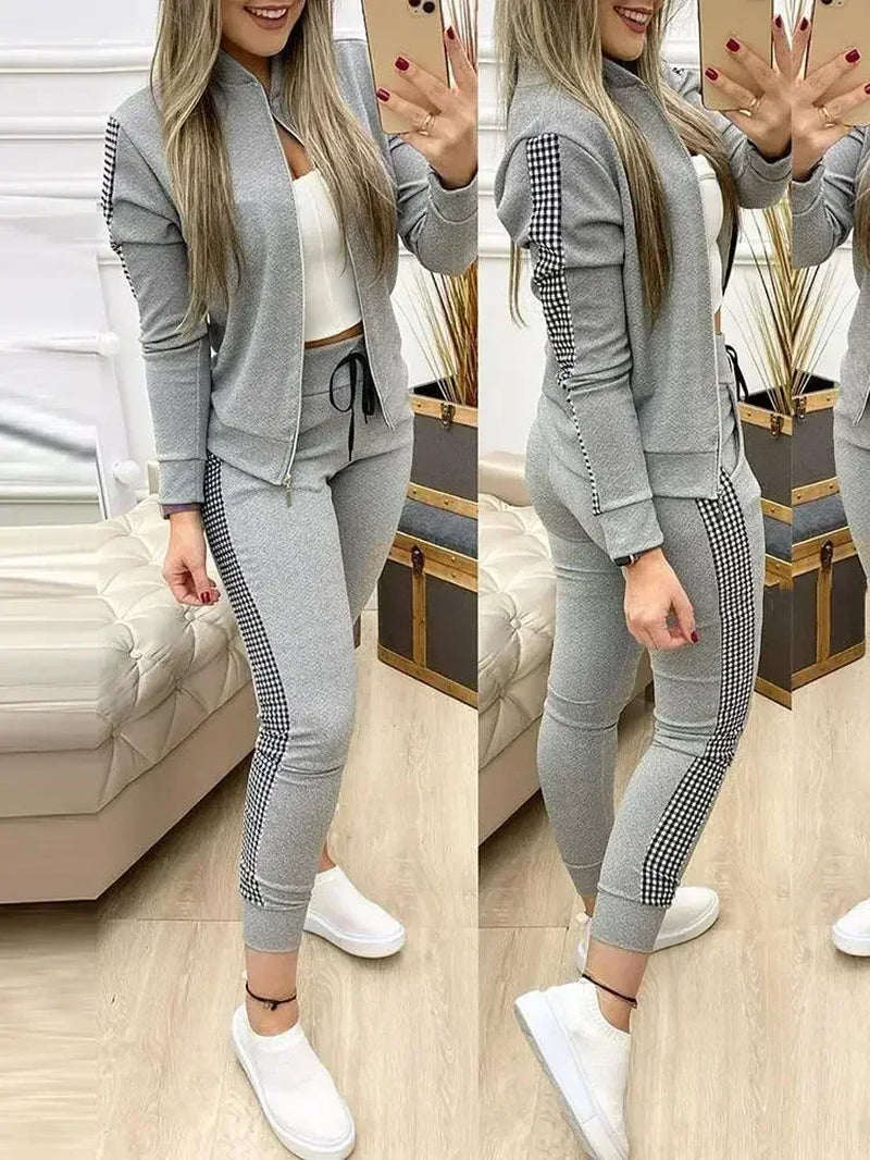 2025 Women Two Piece Set Outfits Autumn Women'S Tracksuit Zipper Top and Pants Casual Sport Suit Winter 2 Piece Woman Sets