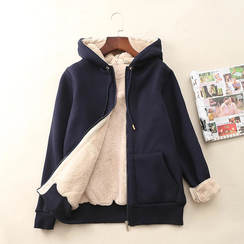 Womens Cashmere Winter Warm Coats Thick Parka Warm Hooded Coat Women Jacket Winter Parka Basic Jacket Fashion Women'S Clothing